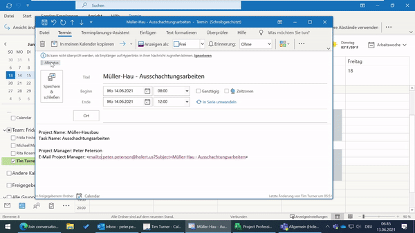 E-Mail an Projektleiter