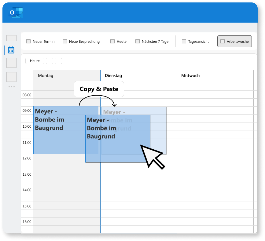 Copying and adjusting appointments in Outlook