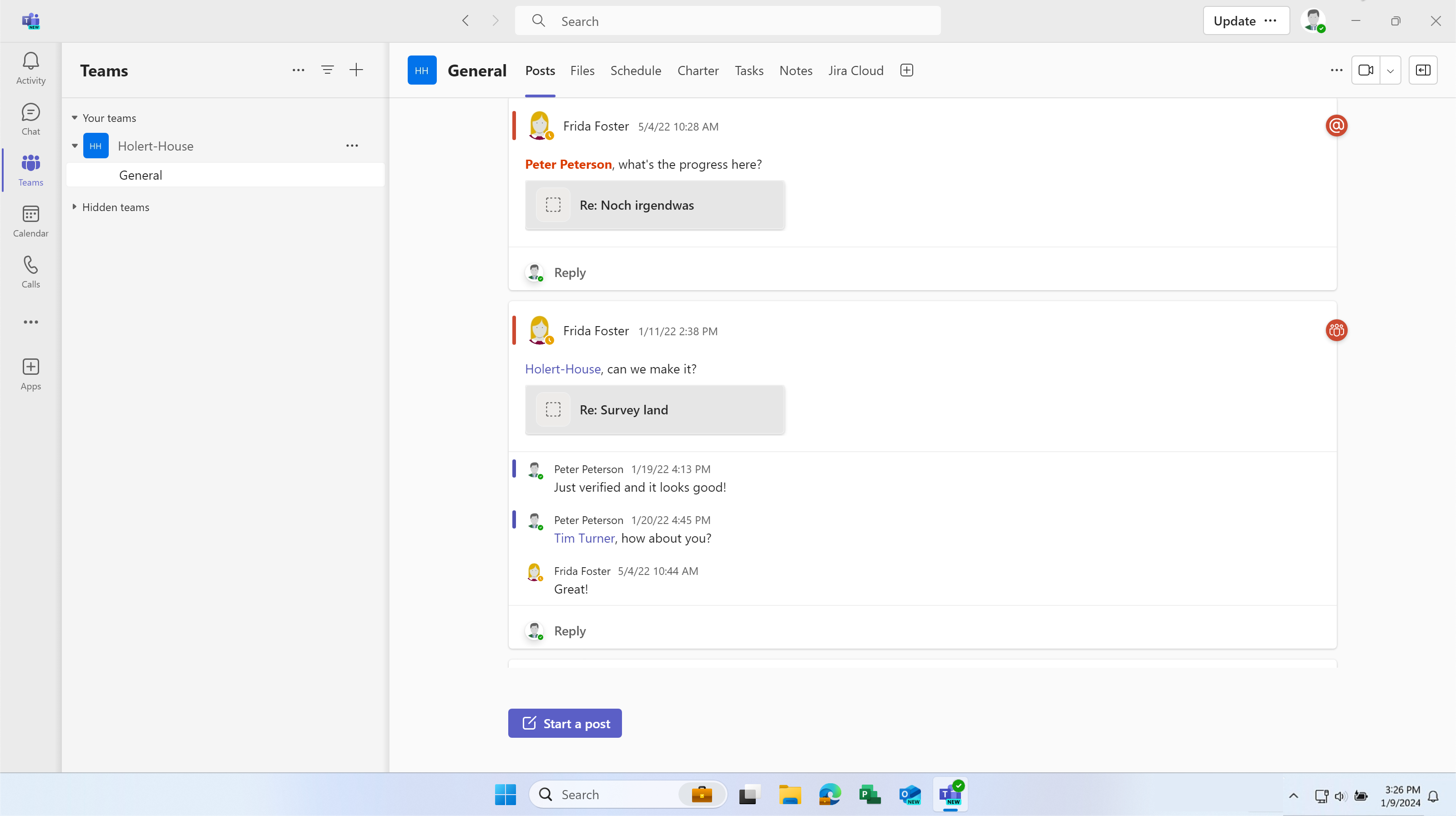 MS Project Vorgänge in Microsoft Teams teilen