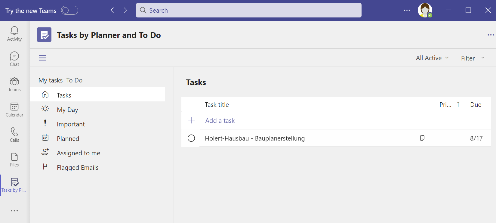 MS Project Vorgänge als Aufgaben in Microsoft Teams anzeigen