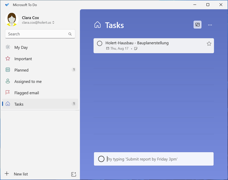 MS Project Vorgänge als Aufgaben in Microsoft To Do